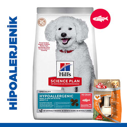Hills - Hills Hypoallergenic Somonlu Küçük ve Mini Irk Köpek Maması 1,5 Kg + 8in1 Köpek Ödül Kemiği