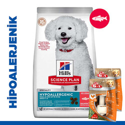 Hills - Hills Hypoallergenic Somonlu Küçük ve Mini Irk Köpek Maması 6 Kg + 2 Adet 8in1 Köpek Ödül Kemiği