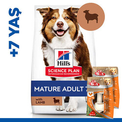 Hills - Hills Senior +7 Kuzulu Yaşlı Köpek Maması 2,5 Kg + 2 Adet 8in1 Köpek Ödül Kemiği