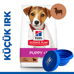 Hills - Hills Small & Miniature Puppy Küçük Irk Kuzulu Yavru Köpek Maması 3 Kg + Seyyar Mama Kabı