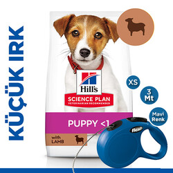 Hills - Hills Small & Miniature Puppy Küçük Irk Kuzulu Yavru Köpek Maması 6 Kg + Flexi XS Gezdirme Kayışı 3 Mt