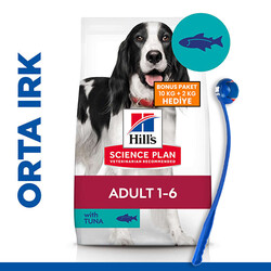 Hills - Hills Ton Balıklı Yetişkin Köpek Maması 10 + 2 Kg (Toplam 12 Kg) + Top Fırlatıcı Oyuncak