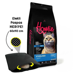 Homie - Homie Düşük Tahıllı Kısırlaştırılmış Kedi Maması 12 Kg + Elekli Paspas