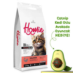 Homie - Homie Kitten Pro38 Düşük Tahıllı Somonlu Yavru ve Anne Kedi Maması 2,75 Kg + Avokado Kedi Oyuncağı