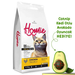 Homie - Homie Pro36 Düşük Tahıllı Tavuklu Kedi Maması 3,75 Kg + Avokado Kedi Oyuncağı