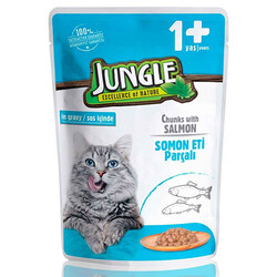 Jungle - Jungle Pouch Adult Somonlu Yaş Yetişkin Kedi Maması 100 Gr