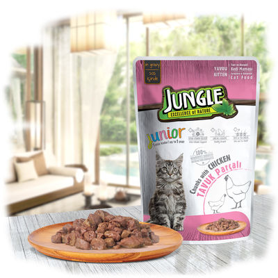 Jungle Pouch Junior Tavuklu Yaş Yavru Kedi Maması 100 Gr