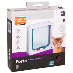 Karlie Kilitli 4 Yönlü Kedi ve Köpek Kapısı 19,2 x 20 Cm (Kahverengi) - Thumbnail