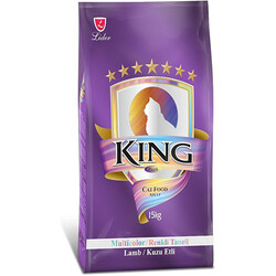 King - King Multi Color Renkli Taneli Kuzu Etli Kedi Maması 15 Kg