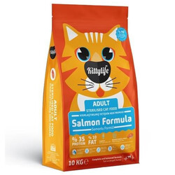 Kittylife - Kittylife Kısırlaştırılmış Somonlu Kedi Maması 10 Kg