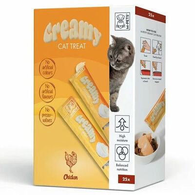 M-Pets Creamy Chicken Tavuk Etli Ek Besin ve Kedi Ödülü 25x15 Gr