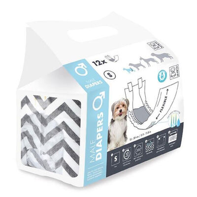 M-Pets Diapers Erkek Köpek Külot Small 12 li Paket