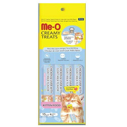 MeO - Me-O Creamy Treats Kitten Tavuk Ciğer ve Keçi Sütlü Ek Besin ve Yavru Kedi Ödülü 60 Gr ( 4 x 15 Gr )
