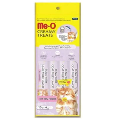 Me-O Creamy Treats Kitten Ton Balığı ve Keçi Sütlü Ek Besin ve Yavru Kedi Ödülü 60 Gr ( 4 x 15 Gr )