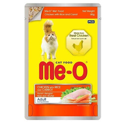 MeO - Me-O Pouch Tavuk Etli, Pirinç ve Havuçlu Kedi Kedi Yaş Mama 80 Gr