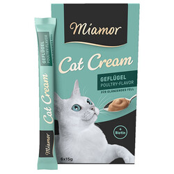 Miamor - Miamor Cream Kümes Hayvanlı Ek Besin ve Kedi Ödülü 6 x 15 Gr