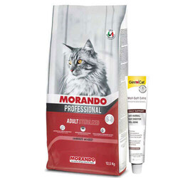 Morando - Morando Professional Sterilised Kısırlaştırılmış Kedi Maması 12,5 Kg + Gimcat Malt Soft 20 Gr