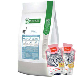 Natures Protection - Natures Protection Kitten Kümes Hayvanı ve Karides Yavru Kedi Maması 18 Kg + 2 Adet Wanpy Çorba 50 Gr