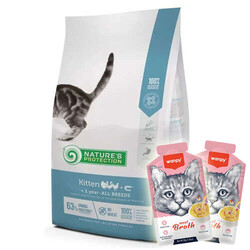 Natures Protection - Natures Protection Kitten Yavru Kedi Maması 2 Kg + 2 Adet Wanpy Çorba 50 Gr