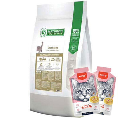 Natures Protection Sterilised Kümes Hayvanı Kısırlaştırılmış Kedi Maması 18 Kg + 2 Adet Wanpy Çorba 50 Gr