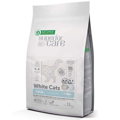 Natures Protection White Cat Beyaz Tüylü Kedi Maması 1,5 Kg + 2 Adet Wanpy Çorba 50 Gr