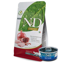 N&D (Naturel&Delicious) - ND Prime Tahılsız Tavuk Nar Kedi Maması 1,5 Kg + ND Ocean 70 Gr Yaş Mama