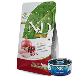 N&D (Naturel&Delicious) - ND Prime Tahılsız Tavuk Nar Kısırlaştırılmış Kedi Maması 1,5 Kg + ND Ocean 70 Gr Yaş Mama