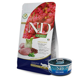 N&D (Naturel&Delicious) - ND Quinoa Digestion Kuzu Kinoa Hassas Sindirim Kedi Maması 1,5 Kg + ND Ocean 70 Gr Yaş Mama