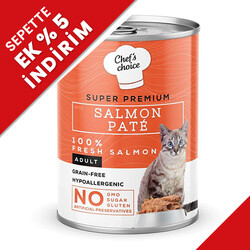 Chefs Choice - New Chefs Choice Pate Salmon Somonlu Tahılsız Ezme Kedi Yaş Maması 400 Gr