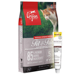 Orijen - Orijen Fit & Trim Yetişkin Tahılsız Kedi Maması 5,4 Kg + Gimcat Malt Soft 20 Gr