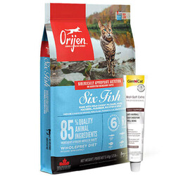 Orijen - Orijen Six Fish 6 Balıklı Tahılsız Kedi Maması 5,4 Kg + Gimcat Malt Soft 20 Gr