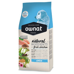 Ownat - Ownat Classic Junior Tavuklu Köpek Maması 12 Kg + 2 Adet Temizlik Mendili