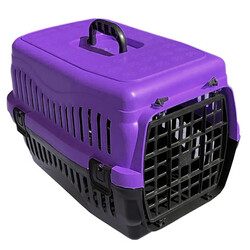 Diğer / Other - Kedi ve Köpek Plastik Taşıma Kafesi Mor (48,5x32x32 Cm)