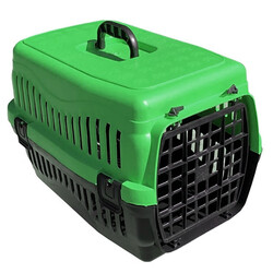 Diğer / Other - Kedi ve Köpek Plastik Taşıma Kafesi Yeşil (48,5x32x32 Cm)