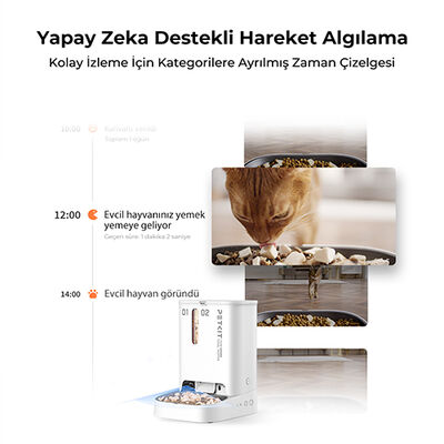 Petkit Yumshare Dualhopper Kameralı Çift Hazneli Akıllı Mama Kabı 5 Lt - Beyaz