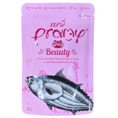 Pramy Beauty Sos İçinde Ton Balıklı ve Tavuklu Kedi Yaş Maması 70 Gr