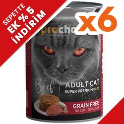 Pro Choice - Pro Choice Beef Biftek Etli Tahılsız Kedi Konservesi 400 Gr x 6 Adet