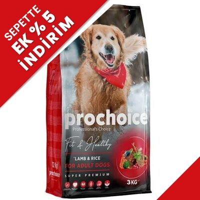 Pro Choice Fit & Healthy Lamb Kuzu Eti ve Pirinçli Köpek Maması 3 Kg 