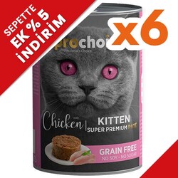 Pro Choice - Pro Choice Kitten Chicken Tavuk Etli Tahılsız Yavru Kedi Konservesi 400 Gr x 6 Adet