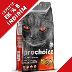 Pro Choice - Pro Choice Pro33 Kısırlaştırılmış Somonlu Kedi Maması 15 Kg + 2 Adet Pro Choice Konserve 400 Gr