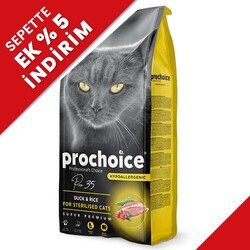 Pro Choice - Pro Choice Pro35 Tavuk ve Ördek Kısırlaştırılmış Kedi Maması 15 Kg