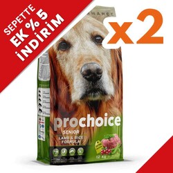 Pro Choice - Pro Choice Senior Lamb Rice Kuzu Etli Yaşlı Köpek Maması 12 Kg x 2 Adet