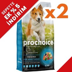 Pro Choice - Pro Choice Sensitive Balıklı Hassas Köpek Maması 12 Kg x 2 Adet