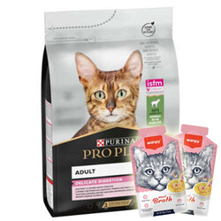 Pro Plan - Pro Plan Delicate Kuzu Etli Hassas Sindirim Kedi Maması 3 Kg + 2 Adet Wanpy Çorba 50 Gr