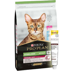 Pro Plan - Pro Plan Kısırlaştırılmış Morina ve Alabalık Kedi Maması 10 Kg + Gimcat Malt Soft 20 Gr