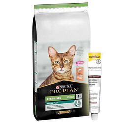 Pro Plan - Pro Plan Kısırlaştırılmış Somon Balıklı Kedi Maması 10 Kg + Gimcat Malt Soft 20 Gr