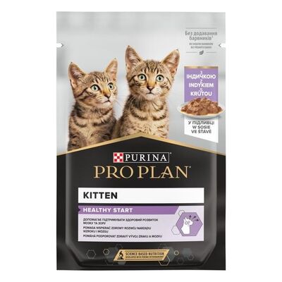 Pro Plan Pouch Kitten Sos İçinde Hindili Yavru Kedi Kedi Yaş Maması 85 Gr x 10 Adet