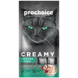 Pro Choice - Prochoice Creamy Tavuklu ve Ton Balıklı Krema Sıvı Kedi Ödülü 4 x 15 Gr