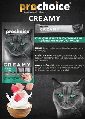 Prochoice Creamy Tavuklu ve Ton Balıklı Krema Sıvı Kedi Ödülü 4 x 15 Gr