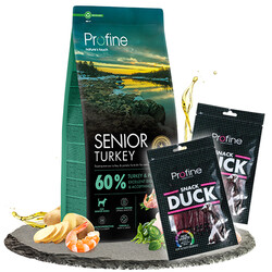 Profine - Profine Senior Hindi Eti ve Patates Yaşlı Köpek Maması 12 Kg + 2 Adet Profine Ödül